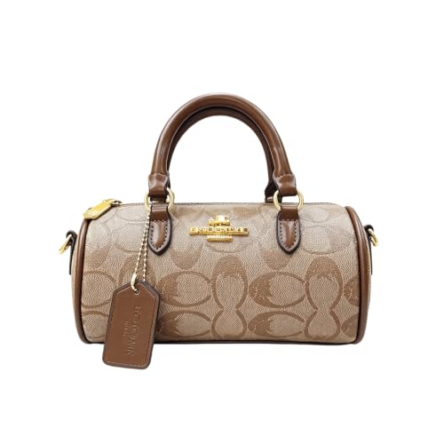 Bolso de lona tipo Boston para mujer con diseño retro de flores y asas reforzadas