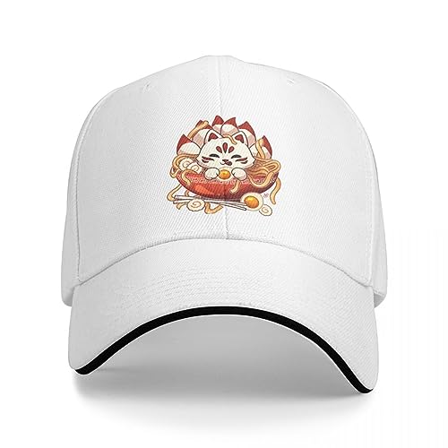 OAKITA Basecap Kitsune Udon Bowl Baseballmütze Sommerhüte niedlich Anime Hut Streetwear Männer Hut Damen