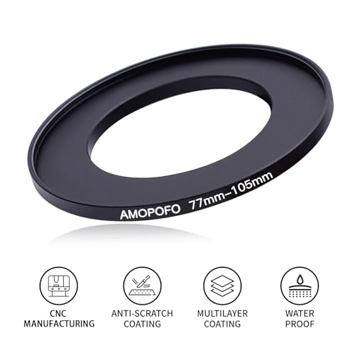 Image of 77mm to 105mm Step-Up Ring Filter adapter /77mm to 105mm Camera Filter Ring for 105 mm UV,ND,CPL,Metal Step Up Ring