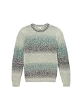 Klassischer Strickpullover mit breiten Blockstreifen als Farbverlauf und Rippbündchen am Saum