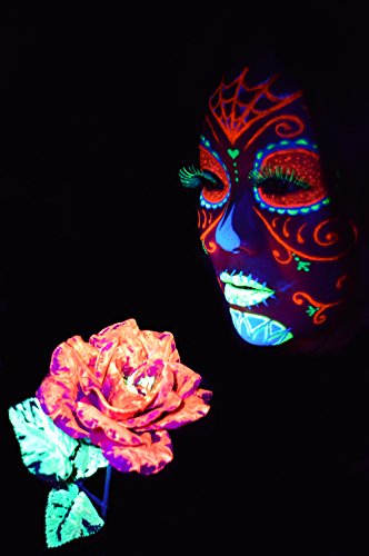 Midnight Glo Uv Neon Face & Body Paint Glow Kit (7 Bottles 2 Oz. Each) Black Light Reactive Fluorescent Paint - Safe, Washes Off Skin, Non-Toxic #TOP7