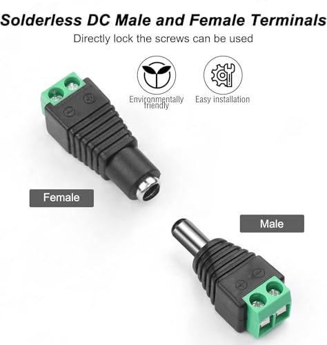 Image of MX DC Female Connector for 4+1 Cable (RT-4 Type) - 5.5mm x 2.1mm Power Socket with Screw Terminal - Pack of 20 - Adapter for CCTV Camera, LED Strip, Router, and 12V Devices