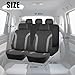 Zpana Car Seat Cover Full Sets, 9PCS Waterproof Vehicle Front and Rear Split Bench Covers with 3D Foam Back Support, Breathable Auto Seat Protective Accessories, Universal for SUV RV Truck (Gray)