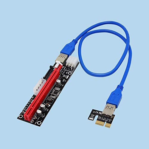 Almencla PCI-E Riser, 1 X para 16 X Placa Adaptador de Mineração de Extensão de Gráficos (4 pinos, 6
