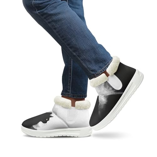 Howilath Cat Print Winter Boots for Women Flannel Snow Shoes Memory Foam Short Ankle Boots for Travel Hiking2