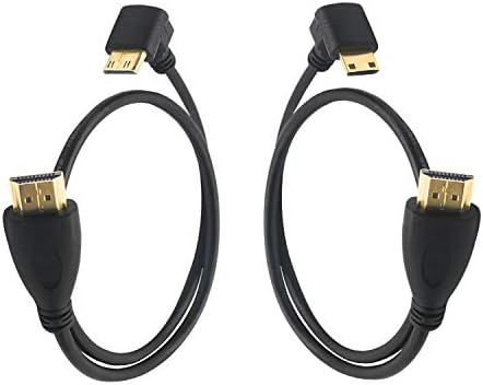 GINTOOYUN-Mini HDMI to HDMI,FENGQLONG HDMI 90 Degree Up and Down,HDMI A Male to HDMI C Male -19.7IN
