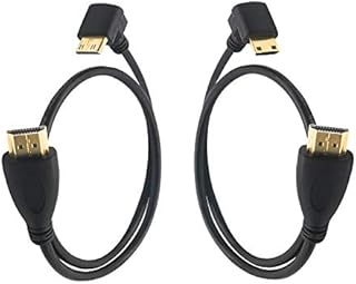 GINTOOYUN-Mini HDMI to HDMI,FENGQLONG HDMI 90 Degree Up and Down,HDMI A Male to HDMI C Male -19.7IN