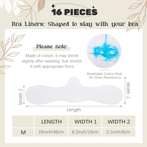 Boyiee 16 Pcs Cotton Bra Liners 3 Layer Reusable Boob Towel Under Breast Sweat Absorber Pads for Woman2
