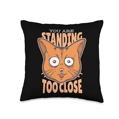 Funny Cat Lover Antisocial Too Close Introvert People Hater Throw Pillow
