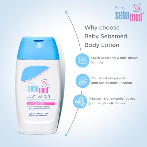 Image of Sebamed Baby Body Lotion 50 ml|Ph 5.5|Camomile & Allantoin| Dermatalogically tested| Sensitive skin (Pack of 3)