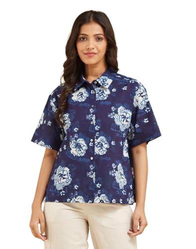 Chemise indigo coton imprimé Fabindia mode homme ethnique chic et fluide