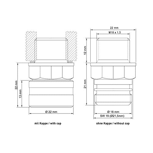 Image of Stahlbus Oil Drain Valve Plug M18x1.5x12mm Steel M18 x 1.5 x 12mm
