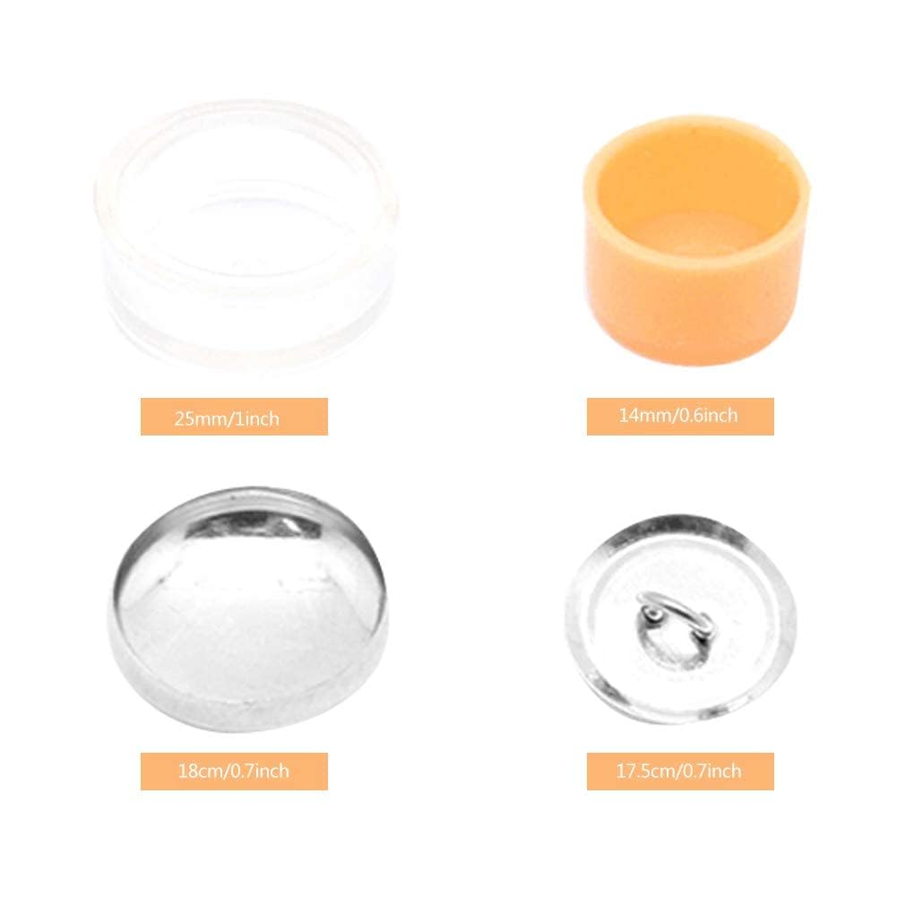 Zelfbedekkende Knoppen, Rond, 25mm, 10 Stuks, Platte Achterkant, DIY Stof Beklede Knopenset
