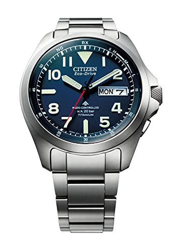 [CITIZEN] 腕時計 PROMASTER ( 電波時計 / 20気圧 防水 / 見やすい ) AT6080-53L 軽量 チタン デイ&デイト 夜光 人気シリーズ 光発電エコ・ドライブ サファイアガラス LAND メンズ シンプル アナログ ビジネス アウトドア ギフト 日付 秒針 シルバー ブルー 青 電波ソーラー 商品画像7