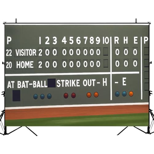 Photography Backdrop Photography Background Baseball Sports Scoreboard Boston Pictures Royalty Free for Photoshoot Portrait Photo Studio Video Prop Birthday Party Booth Decoration 7x5ft