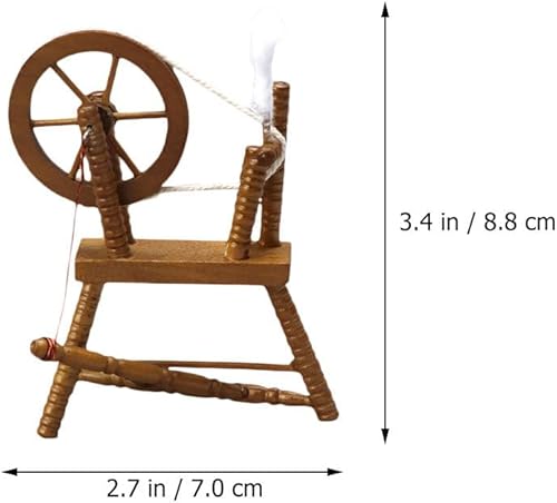Miniatura 6 de Toyvian Máquina de laminación en miniatura Mini rueda giratoria modelo máquina de enrollar figurita casa de muñecas decoración de muebles de jardín
