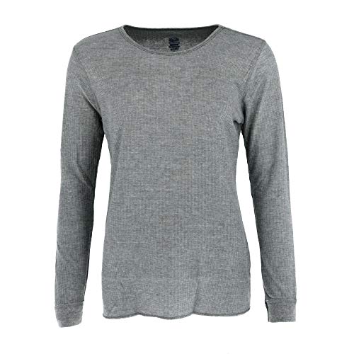 Fruit of the Loom Women's Waffle Thermal Underwear Top, Medium Grey Heather