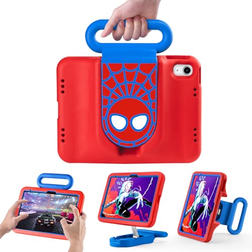 Kids Case for iPad (A16) 11th Generation 11 Inch 2025/ iPad 10th Gen 10.9 Child Friendly Case with Adjustable Stand Heavy Duty Protective Cover for iPad Air 11 (M4/M3/M2) 2026/2025/2024. (Red-Blue)