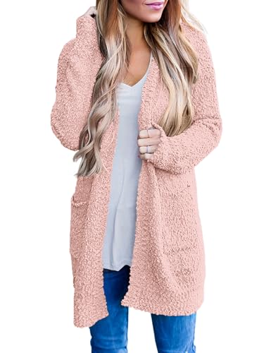 Image of MEROKEETY Women's Long Sleeve Soft Chunky Knit Sweater Open Front Cardigans Outwear Coat