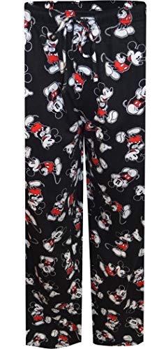 MJC Mens Disney Classic Mickey Mouse Black Cotton Lounge Pants