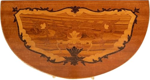 Biscottini Mesita de noche vintage 69 x 24 x 46 cm – Mesita de noche dormitorio madera – Mesa media luna retro – Mesa entrada estrecha y alta – Mesas altas 3 cajones - imagen 5