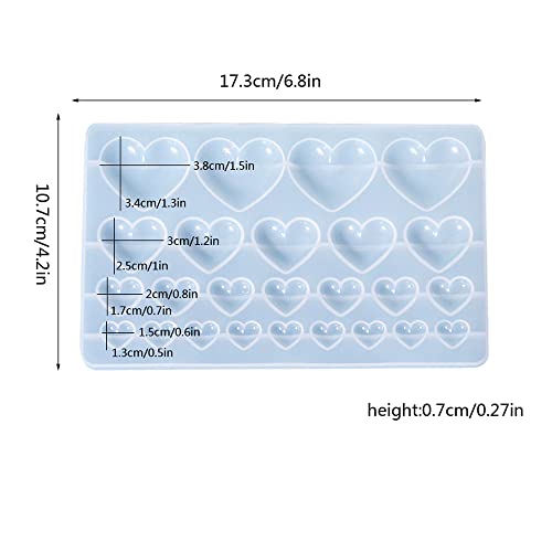 Nifocc 25 stampi a forma di cuore cavità in