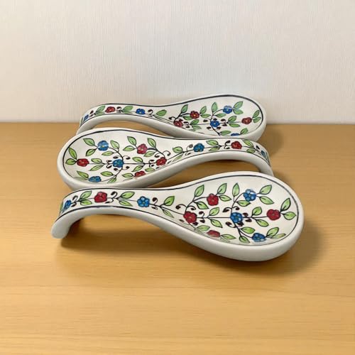Image of Malaikah Ceramic Spoon Rest Pack of 3 for Home, Kitchen, Dining, Kitchen Decor & Gifting