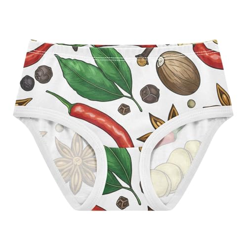 Cotton Toddler Underwear Custom Colorful Spices Ginger Root White Girl Panties Cute Animal Briefs Underpants 2t