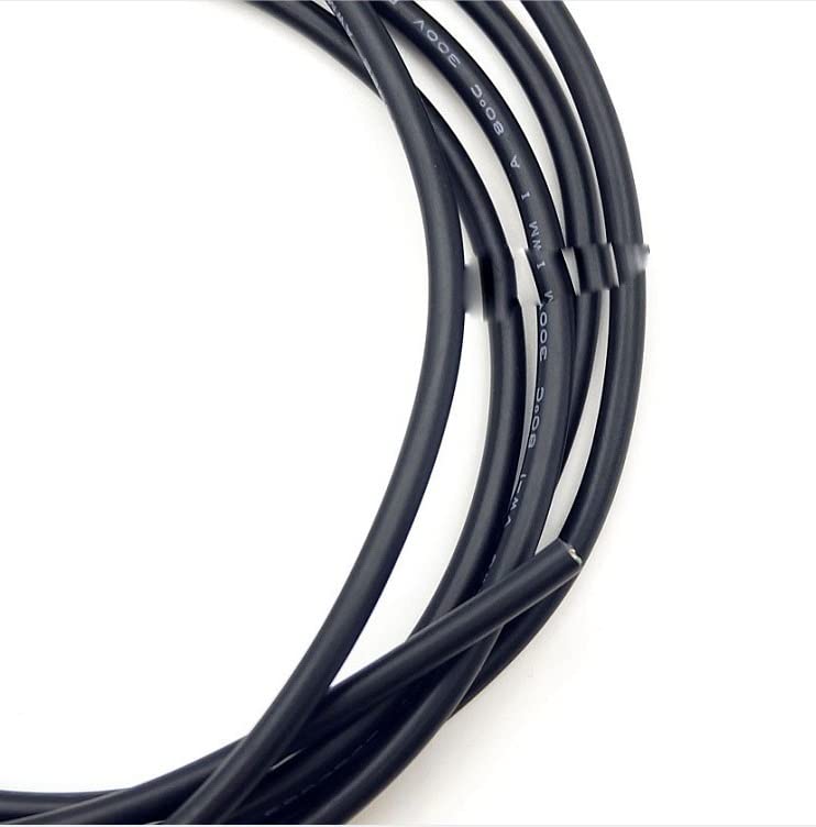 BCOMFY 26 24 22 20AWG 2 3 4 5 6 10 8 12 14 16 Core PVC Revestido De Alambre De Cobre Conductor Eléctrico RVV Cable Negro Suave Revestido(0.12mm 26AWG,2 Cores)