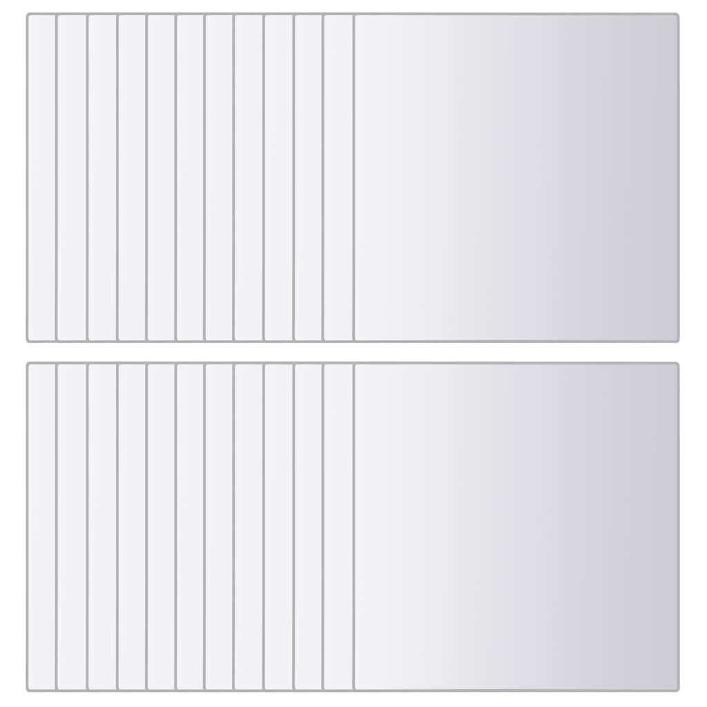 Confezione da 48 piastrelle a specchio quadrate, in vetro | Specchio da parete senza cornice in set per personalizzazione per corridoio, camera da letto e soggiorno