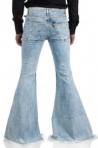 Men's Vintage 60s 70s Bell Bottom Tassel Pants Trousers Stretch Fit Classic Comfort Flared Disco Denim Jeans2