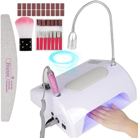Biutee Nail Dust Collector 5 in 1 40W Nail Vacuum Dust Collector Extractor Professional 30000rpm Electric Nail Drill Machine for Acrylic Nail with 48W/96W UV LED Nail Lamp Nail Art Tool for Salon Home Cover