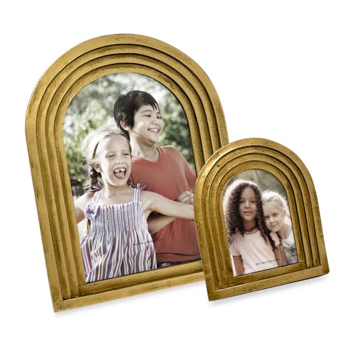 Isaac Jacobs Arc Resin Picture Frame with Gradient Design, Decorative Photo Frame, Tabletop & Wall Display, Hanging Display & Home Decor (4x6 Vertical, Gold) - Image 5