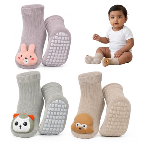 Image of SNOWIE SOFT 3 Pairs Baby Girls Stocking Polyester Cotton Mesh Stocking Knee High Breathable Summer Stockings Cartoon Baby Stockings Gift for Baby Girls 0-3 Years Old