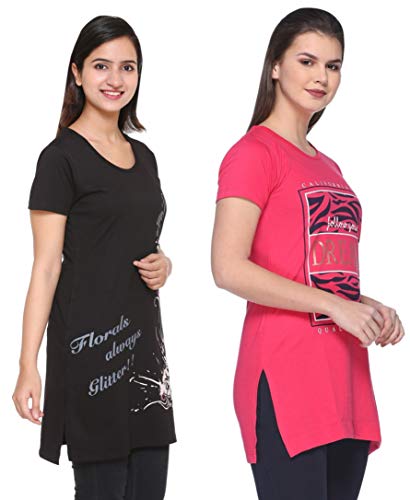Image of In Love Women's Plus Size Cotton Printed T-Shirt with Pocket - Combo Pack of 2