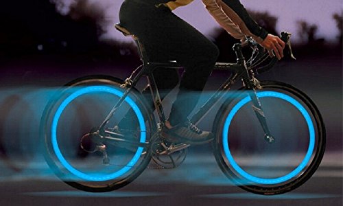 2 Tappi Valvola LED Luminosi Per Ruote Bici, Auto, Moto – Luce Flash Neon Aluminium