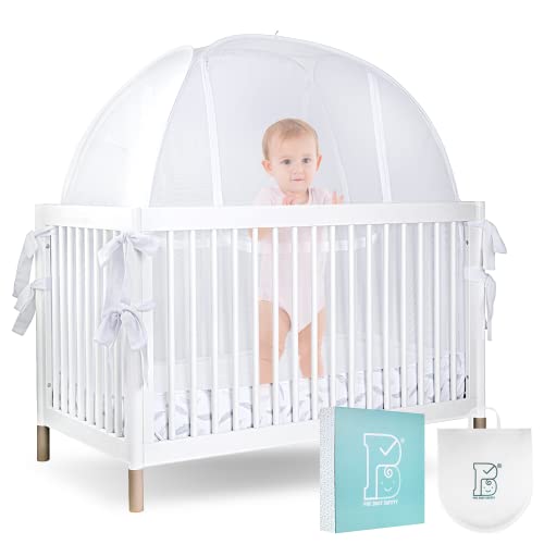 Pro Baby Safety Premium Pop Up Crib Tent, Crib Cover To Keep Baby From Climbing Out, Falls And Mosquito Bites, Safety Net, Canopy Netting Cover - Sturdy & Stylish Infant Crib Topper, Mosquito Net #TOP24