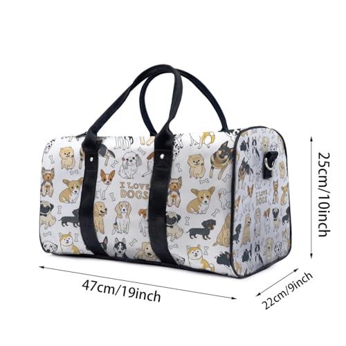 Cute Dogs Travel Duffel Bag for Woman Weekender Bag Man Tote Gym Bag Sport Gym Bag Hospital Bag for Labor and Delivery Overnight Bag Luggage Bag2