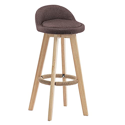 Chaise haute style naturel en bois et lin gris pour un bureau ou salon élégant