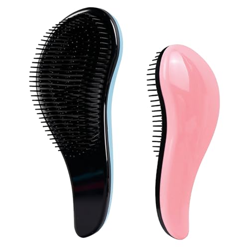 2 spazzole per cani di piccola taglia, morbide spazzole delicate per la toelettatura di gatti e cani a pelo corto, per Yorkie, Shih Tzu, Maltipoo, maltese (rosa (15 cm), blu (19 cm)