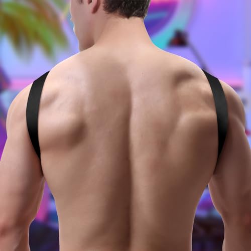 Mens Body Chest Belt Harness Simple Elastic Shoulder Strap Sexy Night Club Party Cosplay Costume4