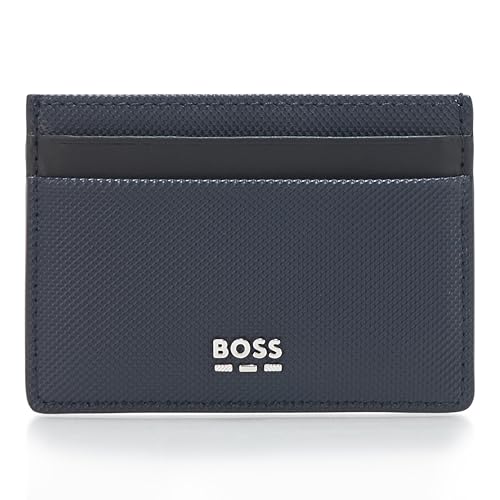 BOSS, Jinko Textured Card Holder, Midnight Sapphire, One Size