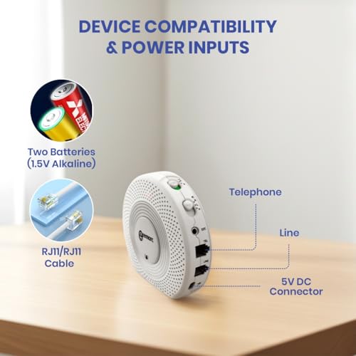 Geemarc Amplicall 110 - Amplificatore Di Suoneria Telefonica Con Potente Allarme E Luce Flash - Compatibile Con Una Gamma Di Allarmi Domestici Per Non Udenti - 4