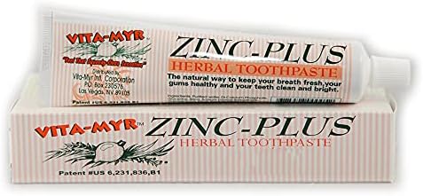 Vita-Myr Oral Care Zinc+ Toothpaste, Sugar Free, Fluoride Free, Gluten Free, SLS Free, Alcohol/Peroxide Free, Saccharin Free, Artificial Sweetener/Color Free, and Made in USA. 4 Ounce Pack of 12 image 4