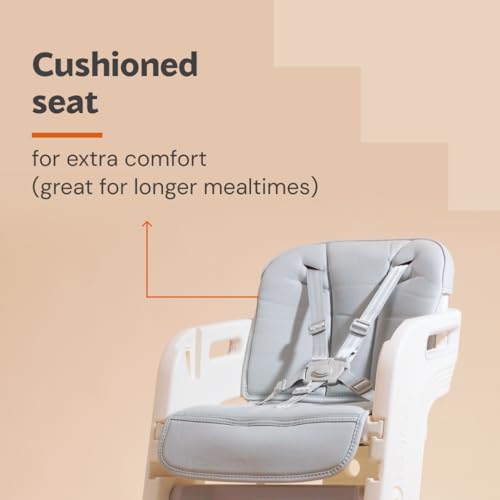 Image of Miniture NUBO Premium High Chair for Baby, Modern Height Adjustable Seat and Footrest, Smart & Sleek Triangular Design, Easy to Clean Detachable Meal Tray for 6 Months to 8 Years Kids |(White & Gray)