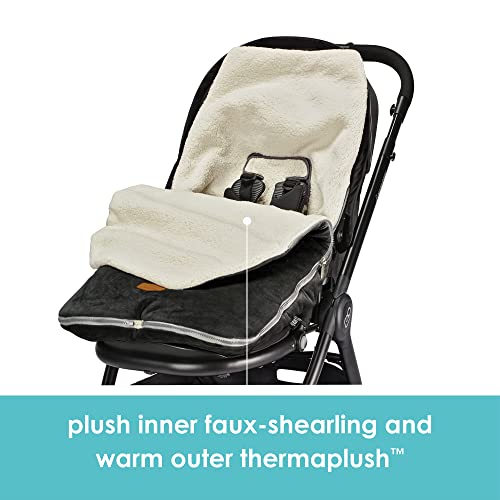 Image of JJ Cole Bundle Me Winter Toddler Car Seat Cover and Bunting Bag - Original - Weather Resistant Baby Carrier and Stroller Cover - Stroller Accessories and Winter Baby Essentials - Graphite Gray