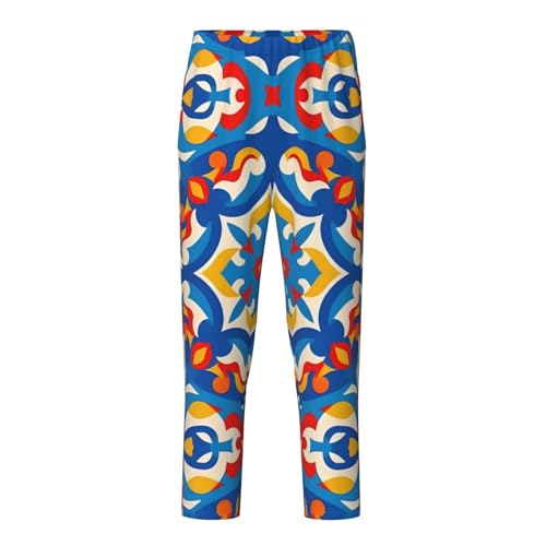 Pajama Pants Pajama Bottoms with Elastic Waistband Sleepwear Lounge Pants, Flowers Mandala Floral