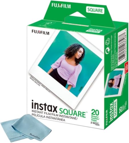 Image of Fujifilm Instax Square Instant Film - 40 Exposures (40 Sheets) - for Fujifilm instax Square Instant Camera + BluebirdSales Microfiber Cloth