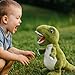 Easfan Talking Dinosaur Toy Repeats What You Say Stuffed Animal Walking Singing Musical Electric Interactive Educational Funny Animated Plush Toy Birthday for Kids Toddlers Green,8’’