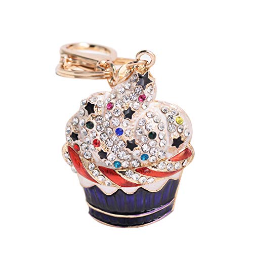Preisvergleich Produktbild Feli546Bruce Schlüsselanhänger, niedliches Eiscreme, bunte Strasssteine, Schlüsselanhänger, Handtasche, Tasche, Anhänger, Geldbeutel, Anhänger, für Damen und Mädchen Gr. Einheitsgröße, violett